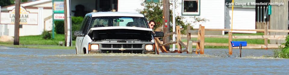 Man stuck in truck during flooding