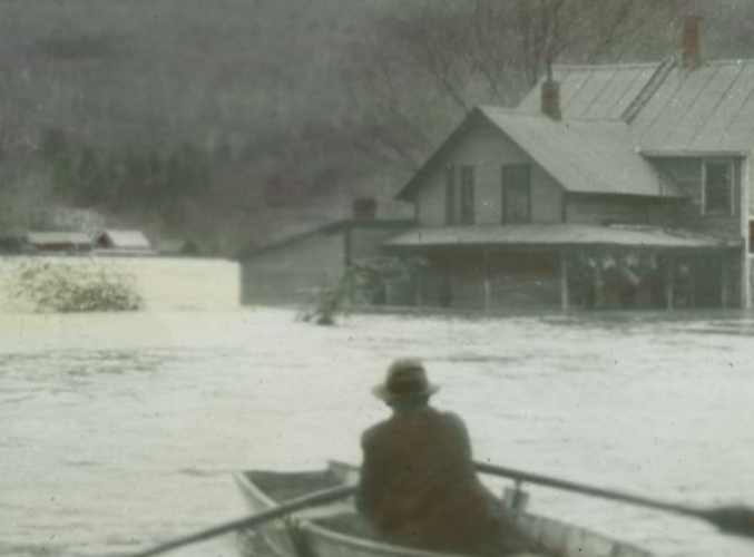 Burt May's House in Bolton Vermont during the 1927 flood.