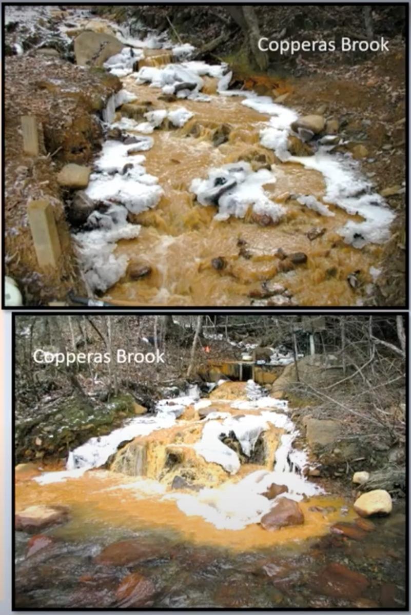 Visible pollution in Copperas Brook