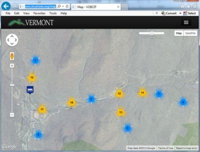 screenshot of VOBCIT (Vermont Online Bridge and Culvert Inventory Tool)