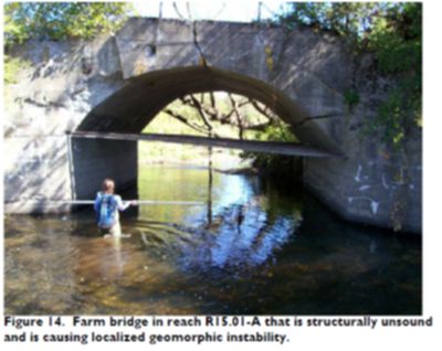 photo of farm bridge that is structurally unsound