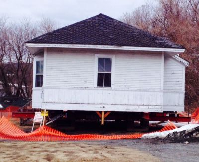 West Hardford Library being elevated above base flood height