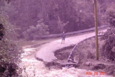 Road washout on 8/28/2011